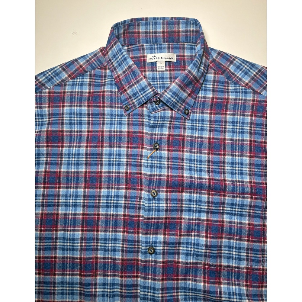 Peter Millar Crown Sport Button Down Plaid Shirt | NWT | Large - Picture 6 of 11
